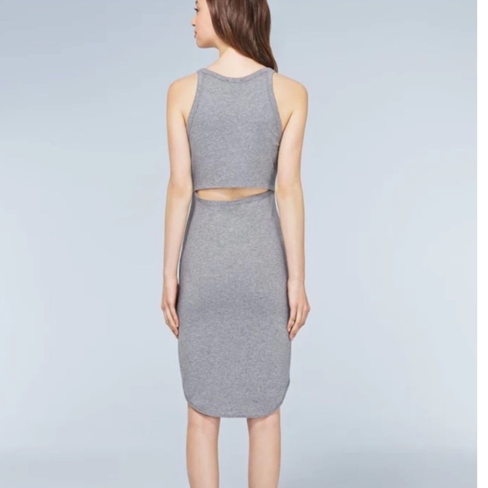 Aritzia Wilfred Free Yasmin‎ Dress Size XS Light Heather Gray Knit Cutout